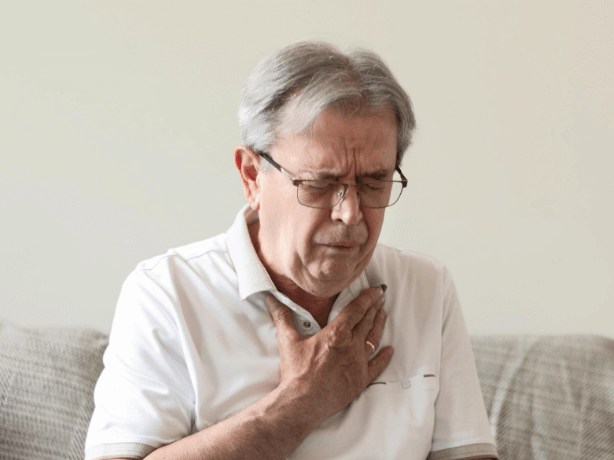 Coughing old man